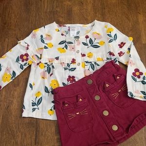 Toddler girls Carter's shirt and skirt
